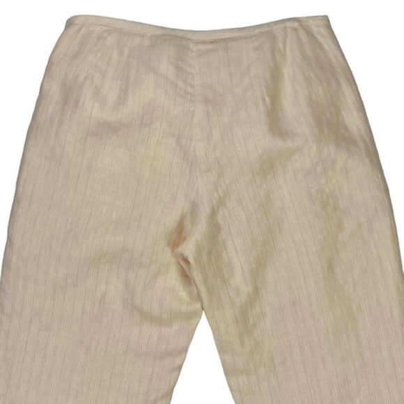 Merona Womens Size 10 100% Linen Split Hem Cream Light Sheen Trouser Pants - Picture 6 of 11